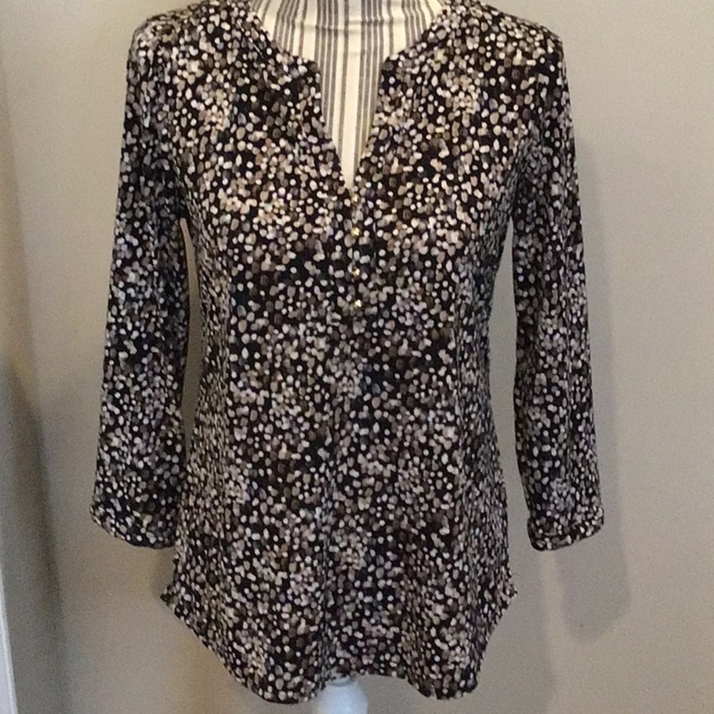 Dana Buchman Patterned Tunic Top Size Small